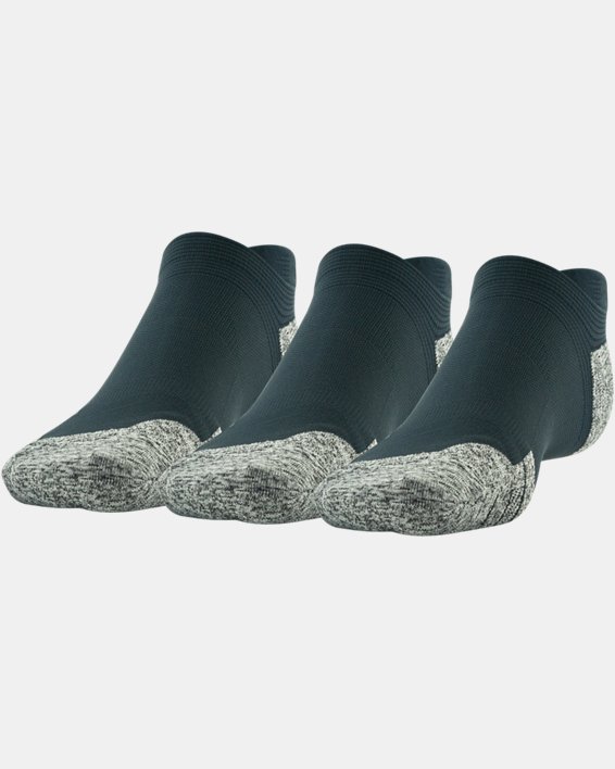 Unisex UA ArmourDry™ Run Cushion 3-Pack No Show Tab Socks, Black, pdpMainDesktop image number 0